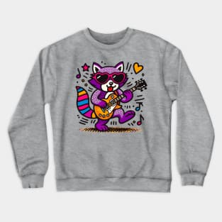 Rockin' Raccoon - Keith Haring inspired design Crewneck Sweatshirt